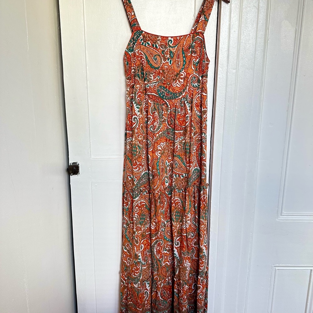 Faithfull the Brand Orange Sleeveless Sundress